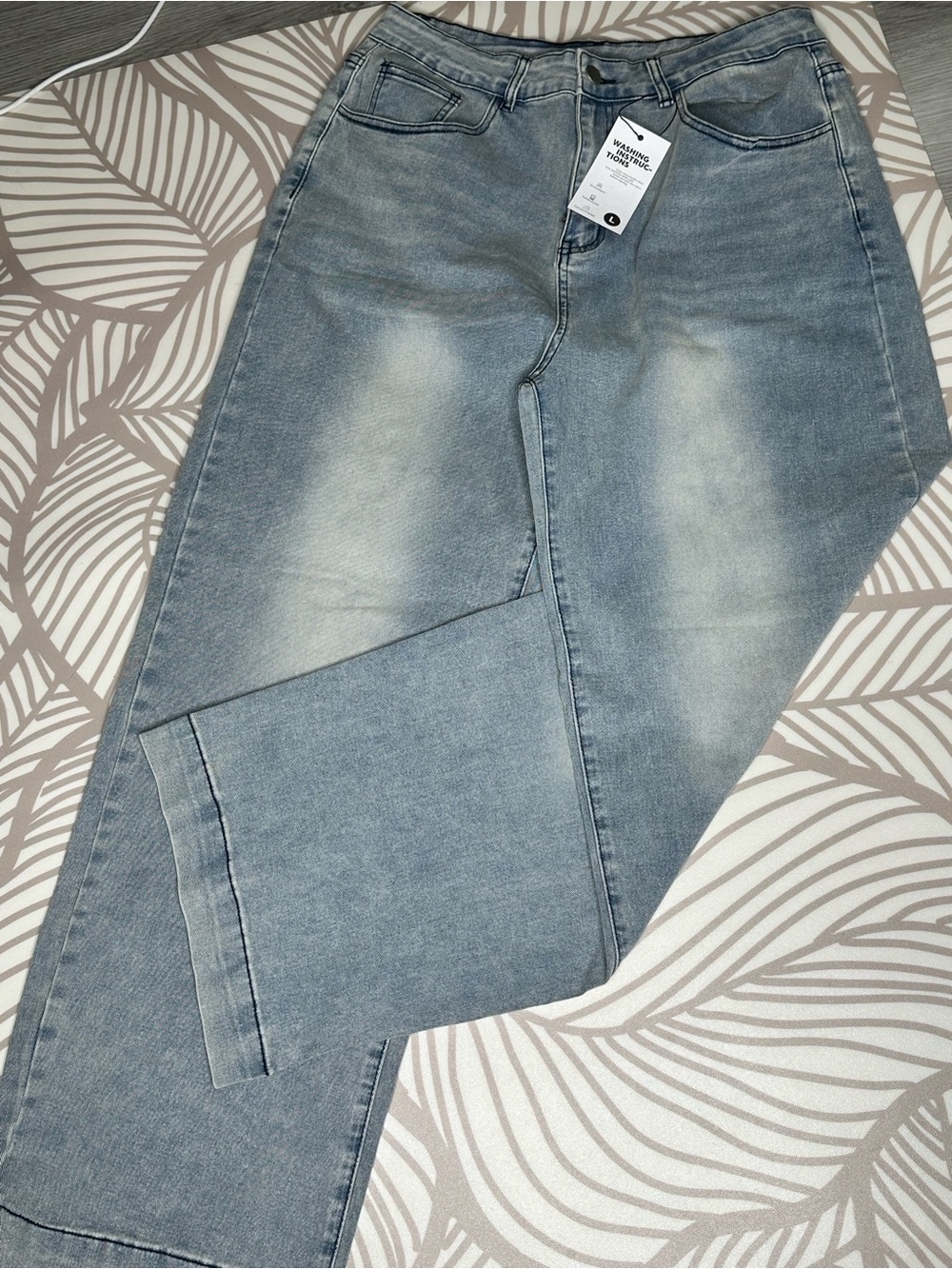 Straight Leg Light Blue Women’s Jeans -EMMIOL